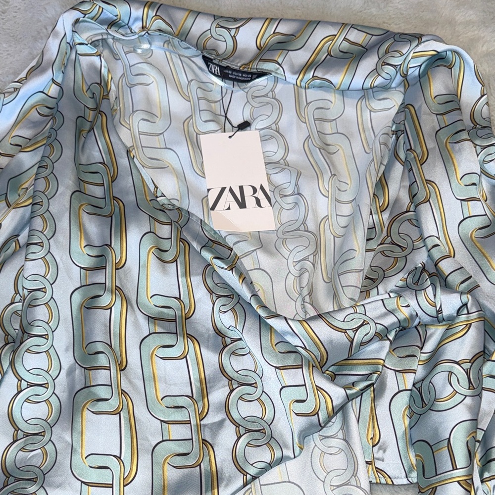 Zara Chain Print Wrap Blouse - Picture 11 of 11